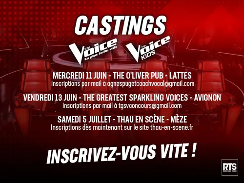 Inscrivez-vous pour les prochaines sessions des castings The Voice...