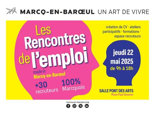 Des offres d'emplois et formations ce jeudi à Marcq-en-Barœul 