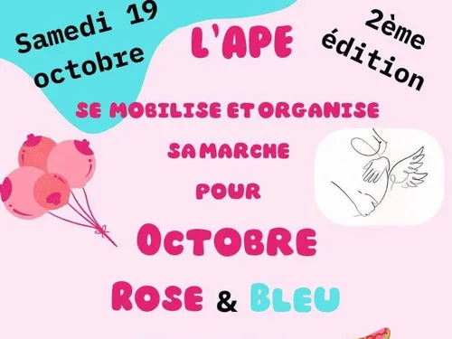 Une marche pour octobre rose et bleu à Vimy