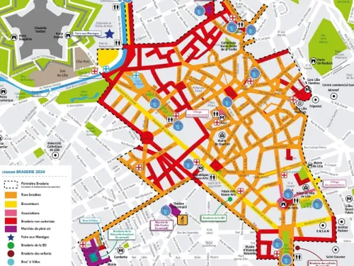 Les différents secteurs de la Braderie de Lille 