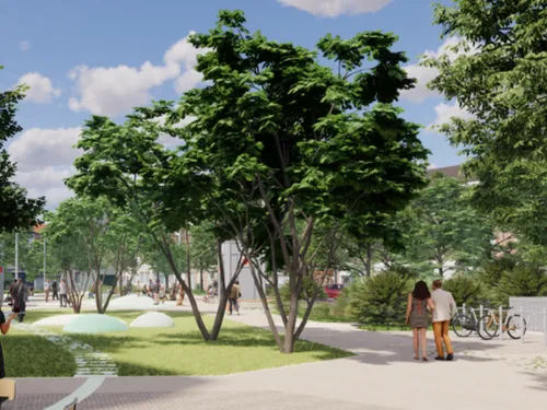 Des travaux débutent place Madeleine Caulier à Lille