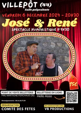 Spectacle comique José et René à Villepôt