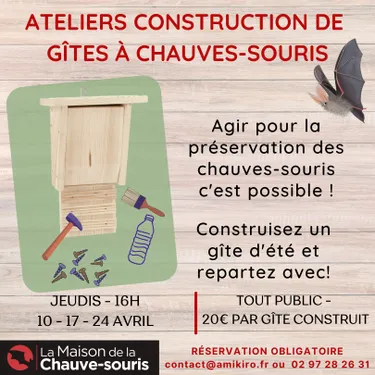 Atelier construction de gîtes à chauves-souris à Kernascléden