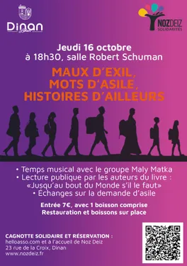 Soirée caritative "Maux d'exil, mots d'asile, histoires d'ailleurs"...