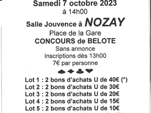 Nozay : Concours de belote sans annonce
