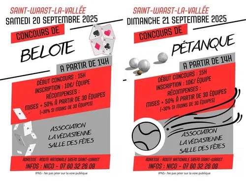 Concours de Belote et de Pétanque de " La Vedastienne "