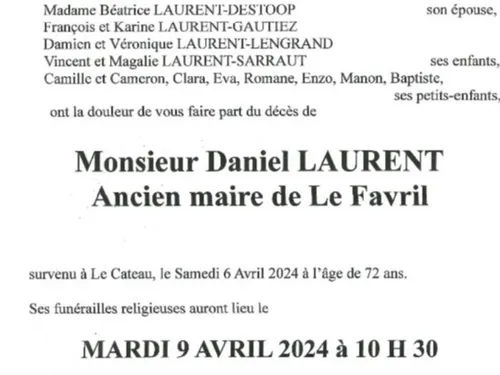 Le Favril : le décès de l’ancien maire Daniel Laurent