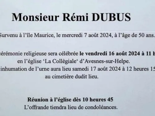 Avesnes-sur-Helpe : le décès de Rémi Dubus, ancien directeur des...
