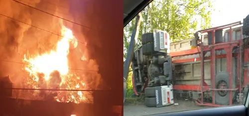 Faits Divers - Une maison en feu à Anor, un poids lourd couché sur...