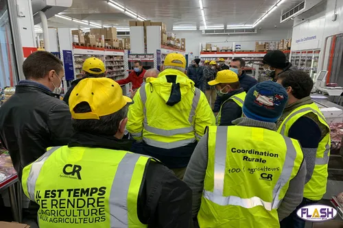 Opération "vide rayons" de la Coordination Rurale 87