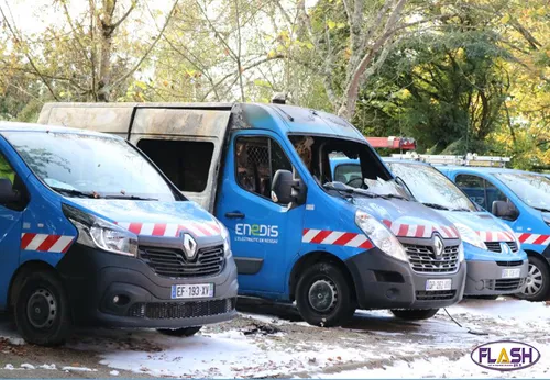 8 véhicules d'Enedis incendiés avenue de la Révolution à Limoges