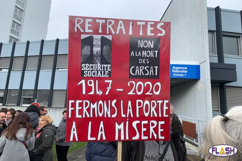 Mobilisation des employés de la CARSAT contre la réforme des retraites