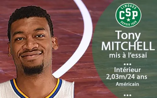 (Mis à jour) Basket : Le Limoges CSP ne conserve pas Tony Mitchell