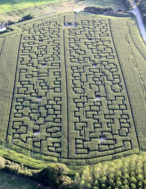 Pop-Corn Labyrinthe : un labyrinthe géant dans un grand champ de...