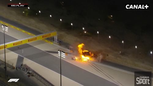 Le français Romain Grosjean victime d’un impressionnant accident...