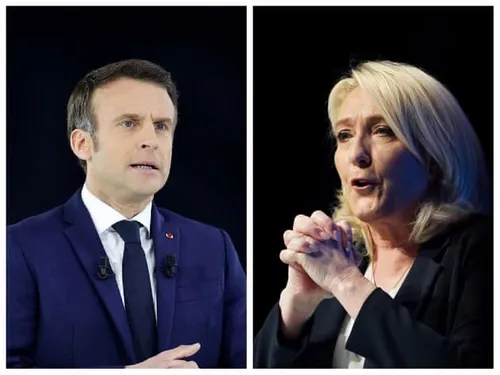 [ SOCIETE / ELECTION ]: Emmanuel Macron, 27%. Marine Le Pen, 23%.