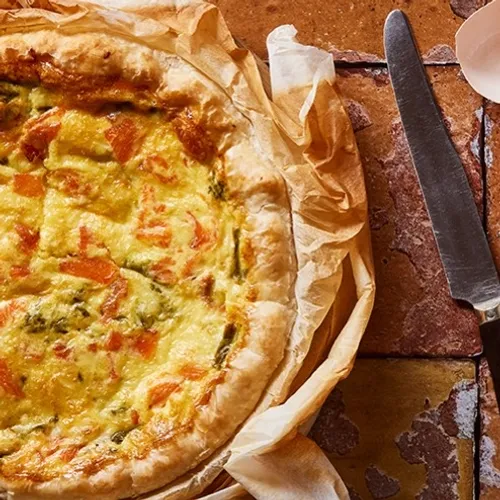 Quiche au saumon et poireaux