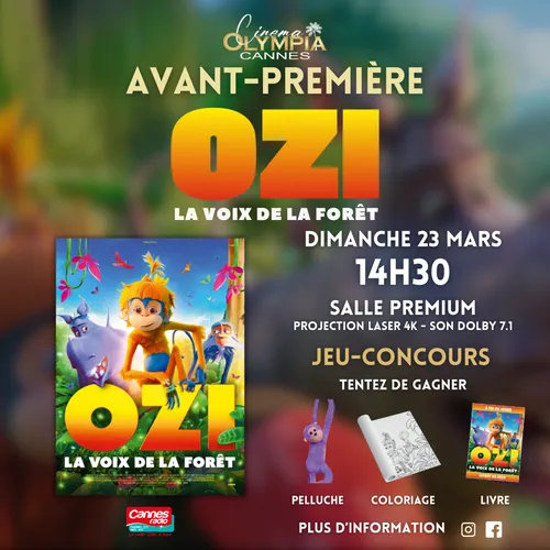 GAGNEZ DES PLACES POUR "OZI LA VOIX DE LA FORÊT" AU CINEMA OLYMPIA...