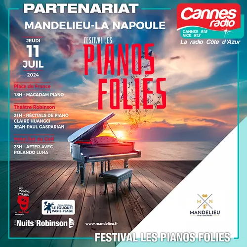 PARTENARIAT CANNES RADIO : FESTIVAL LES PIANOS FOLIES