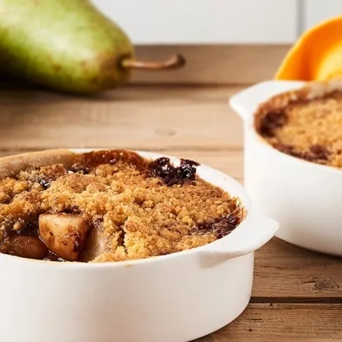 Crumble poire et chocolat noir