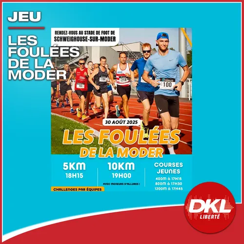 DKL Liberté vous offre vos dossards pour les Foulées de la Moder !