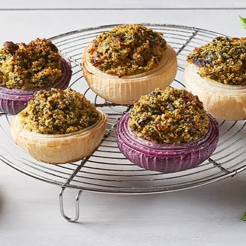 Oignons farcis quinoa, champignons, épinards avec ou sans viande