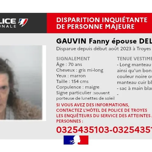 Disparition inquiétante d'une femme de 70 ans