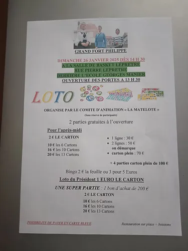 Loto le 26 janvier à Grand-Fort-Philippe