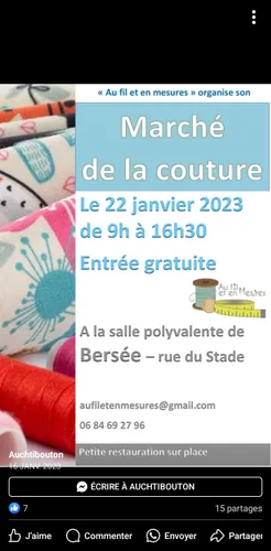 Marché de la couture le 19 janvier à Bersée 