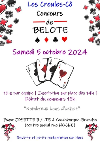 Concours de belote le 5 octobre à Coudekerque-Branche