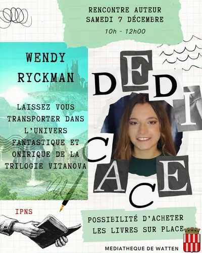 Rencontre auteur avec Wendy Ryckman le 7 décembre à Watten