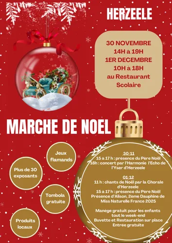 Marché de noel le 30 novembre à Herzeele