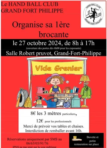 Brocante le 27 octobre à Grand Fort Philippe