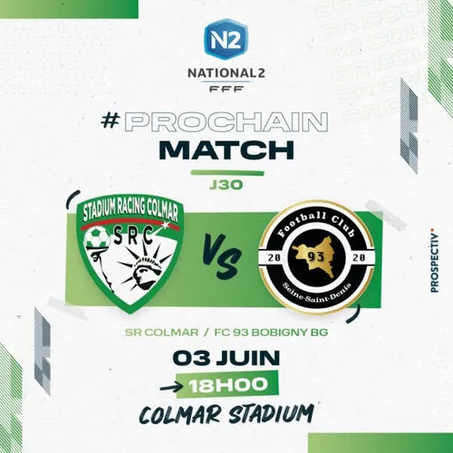 Gagnez vos places pour le match SR COLMAR vs FC 93 BOBIGNY...