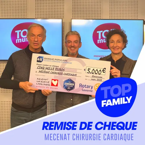 Top Family - Don de 5 000€ pour Mécénat Chirurgie Cardiaque grâce au VTT du Haut Barr