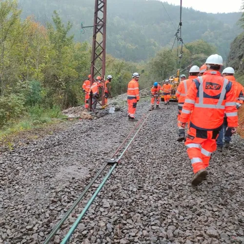 Les travaux sur la ligne SNCF entre Millau et Bédarieux.